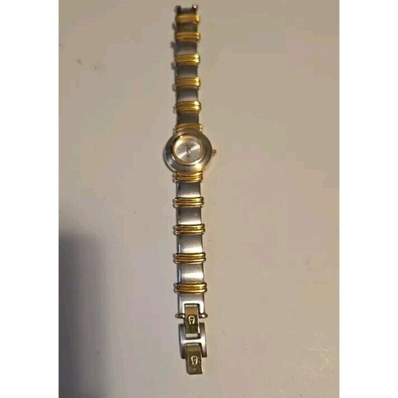 Vintage Etienne Aigner Gold AndSilver Metal Women’s Watch New Battery